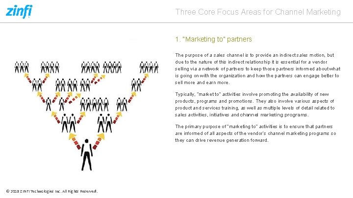 Three Core Focus Areas for Channel Marketing 1. “Marketing to” partners The purpose of