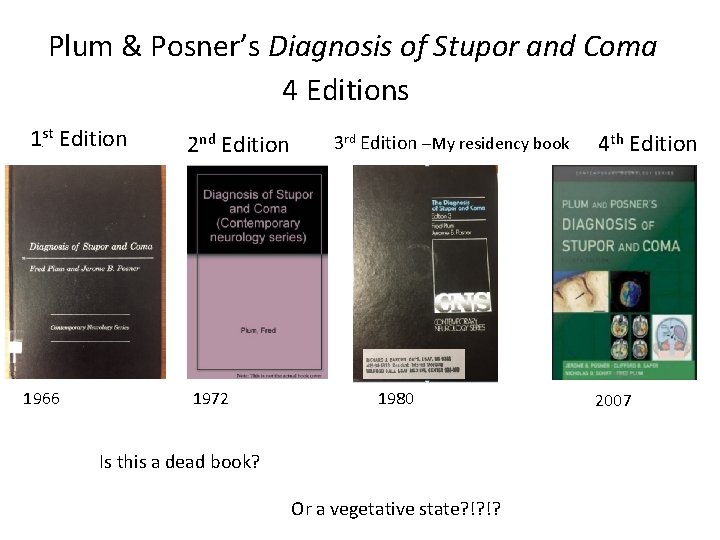Plum & Posner’s Diagnosis of Stupor and Coma 4 Editions 1 st Edition .
