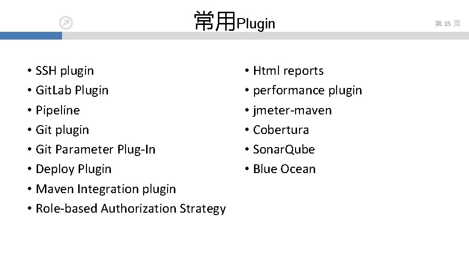 常用Plugin • SSH plugin • Git. Lab Plugin • Pipeline • Git plugin •