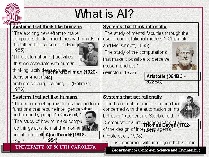 What is AI? Systems that think like humans “The exciting new effort to make