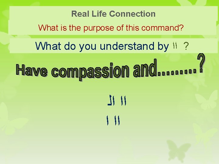 Real Life Connection What is the purpose of this command? What do you understand