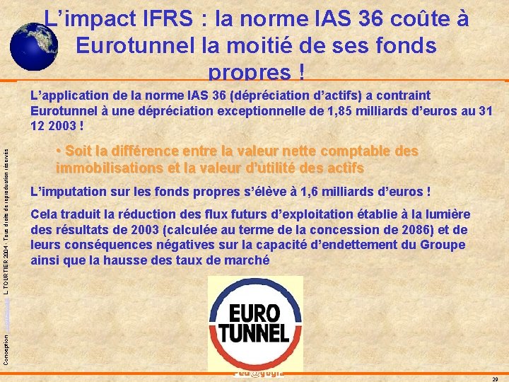 L’impact IFRS : la norme IAS 36 coûte à Eurotunnel la moitié de ses