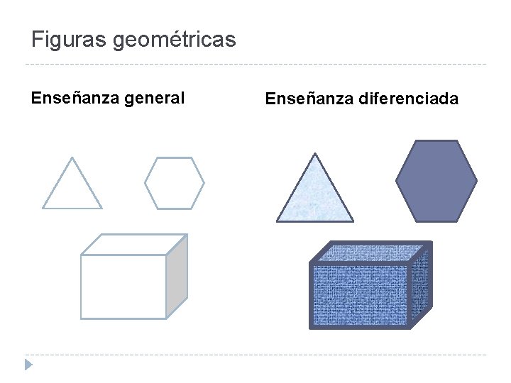 Figuras geométricas Enseñanza general Enseñanza diferenciada 