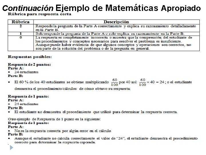 Continuación Ejemplo de Matemáticas Apropiado 