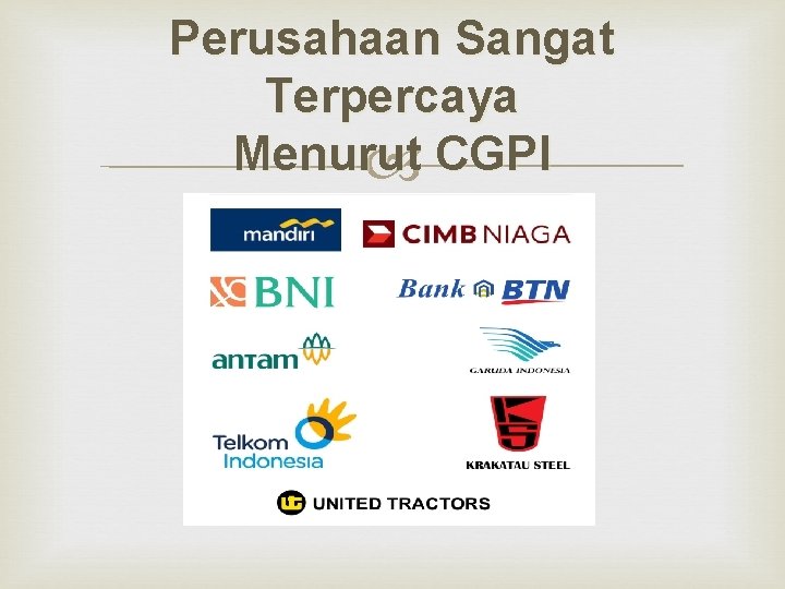 Perusahaan Sangat Terpercaya Menurut CGPI 