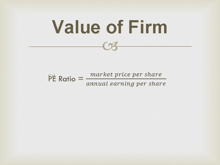 Value of Firm 