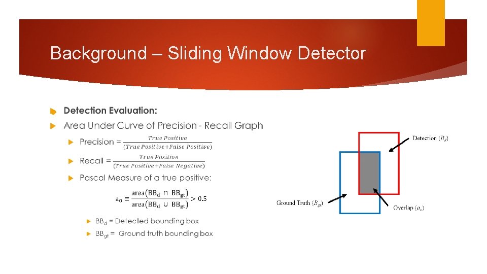 Background – Sliding Window Detector 