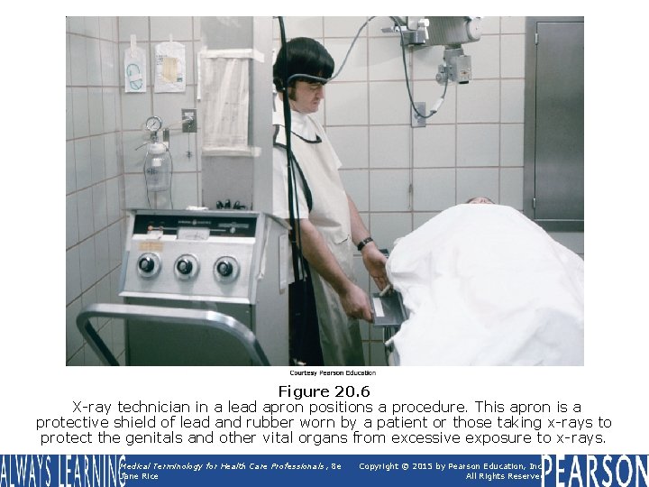 Figure 20. 6 X-ray technician in a lead apron positions a procedure. This apron