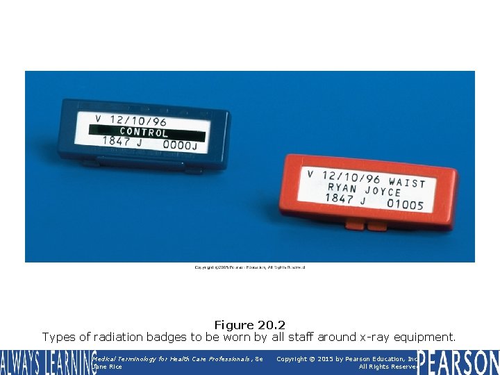 Figure 20. 2 Types of radiation badges to be worn by all staff around