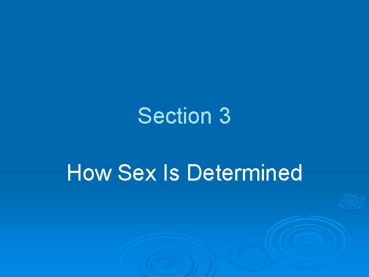 Section 3 How Sex Is Determined 