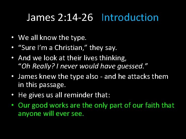 Putting Our Faith To Work James 2 14