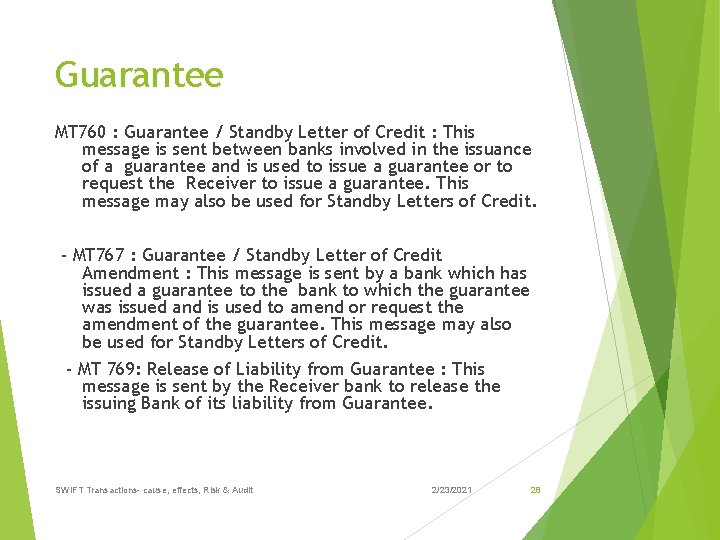 Guarantee MT 760 : Guarantee / Standby Letter of Credit : This message is