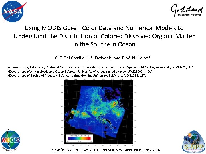 Using MODIS Ocean Color Data and Numerical Models to Understand the Distribution of Colored