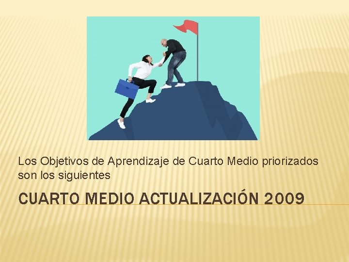 Los Objetivos de Aprendizaje de Cuarto Medio priorizados son los siguientes CUARTO MEDIO ACTUALIZACIÓN