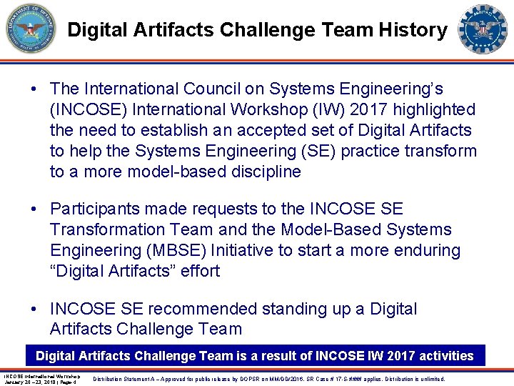 Digital Artifacts Challenge Team History • The International Council on Systems Engineering’s (INCOSE) International