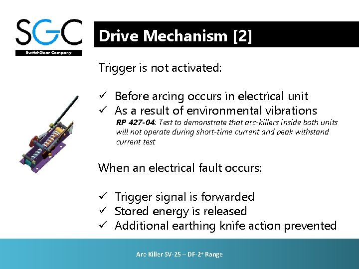 Drive Mechanism [2] Trigger is not activated: ü Before arcing occurs in electrical unit