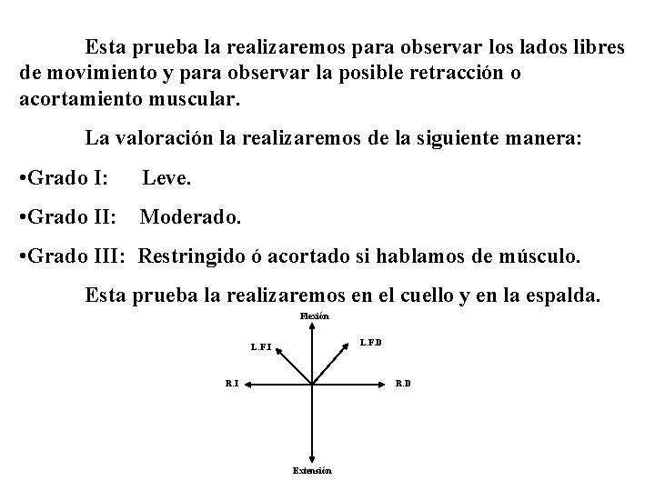 Esta prueba la realizaremos para observar los lados libres de movimiento y para observar