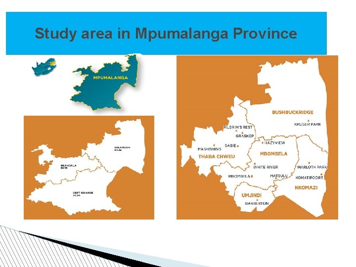Study area in Mpumalanga Province 