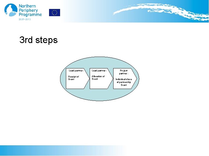 3 rd steps Lead partner: Receipt of Grant Lead partner: Allocation of Grant Project