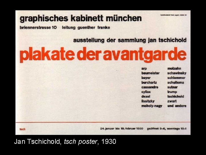 Jan Tschichold, tsch poster, 1930 