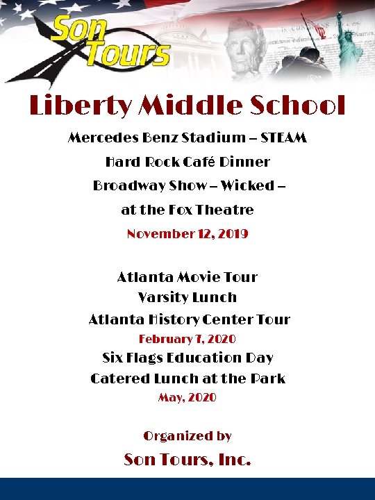 Liberty Middle School Mercedes Benz Stadium – STEAM Hard Rock Café Dinner Broadway Show