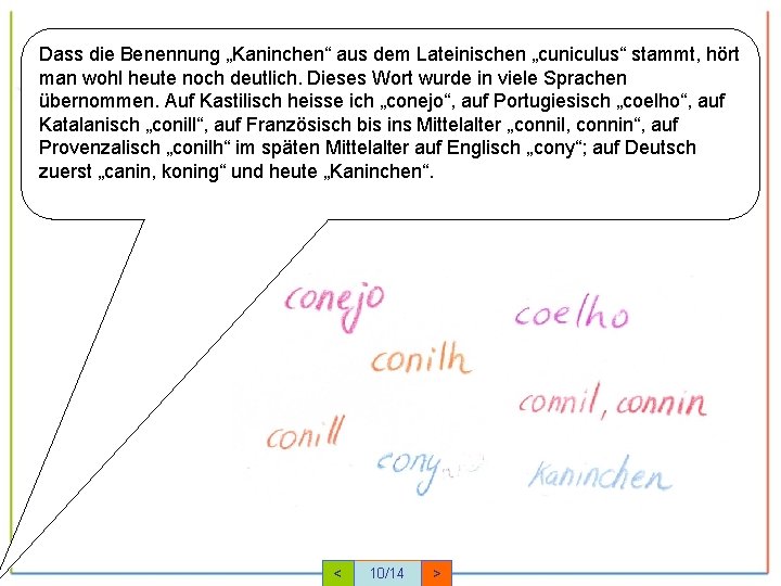 Dass die Benennung „Kaninchen“ aus dem Lateinischen „cuniculus“ stammt, hört man wohl heute noch