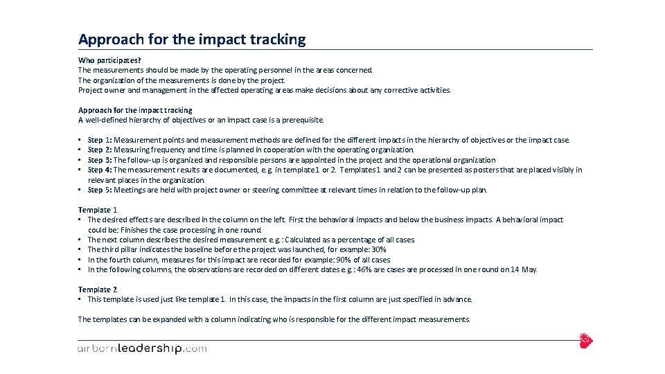 Tool Impact tracking Tool Impact tracking Purpose and