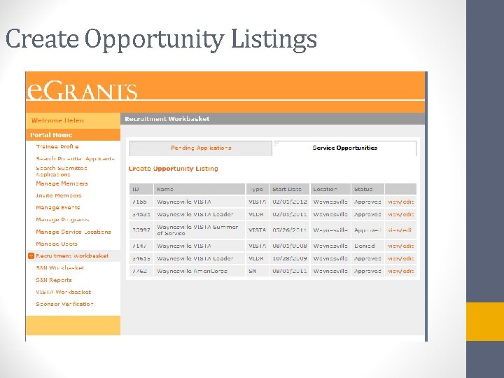 Create Opportunity Listings 