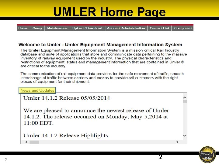UMLER Home Page 2 2 