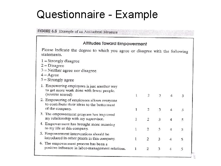 Questionnaire - Example 