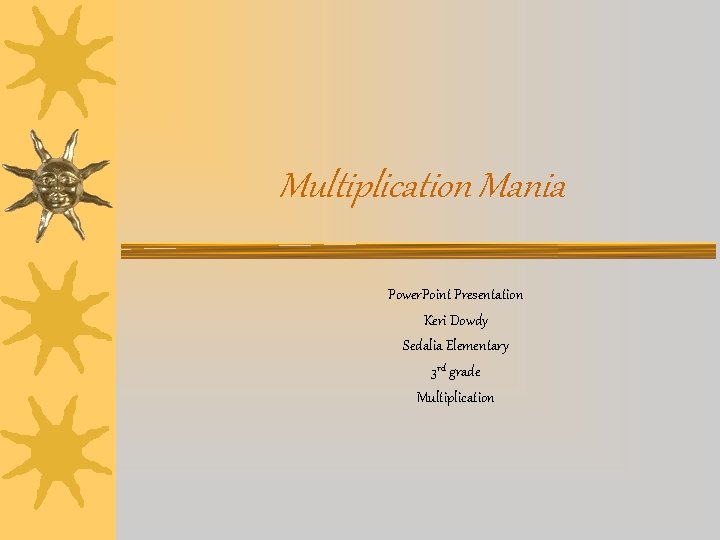 Multiplication Mania Power. Point Presentation Keri Dowdy Sedalia Elementary 3 rd grade Multiplication 