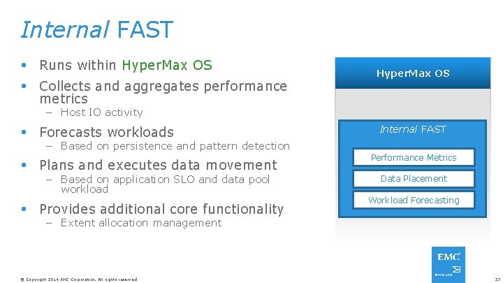 Internal FAST Runs within Hyper. Max OS Collects and aggregates performance metrics Hyper. Max
