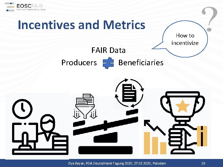 Incentives and Metrics FAIR Data Producers Beneficiaries Oya Beyan, RDA Deutschland Tagung 2020, 27.