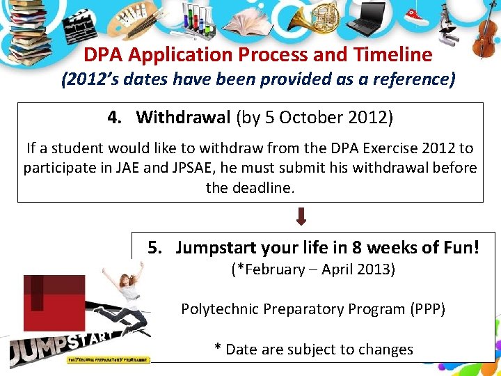 DPA Application Process and Timeline (2012’s dates have been provided as a reference) 4. DPA Application Process and Timeline (2012’s dates have been provided as a reference) 4.