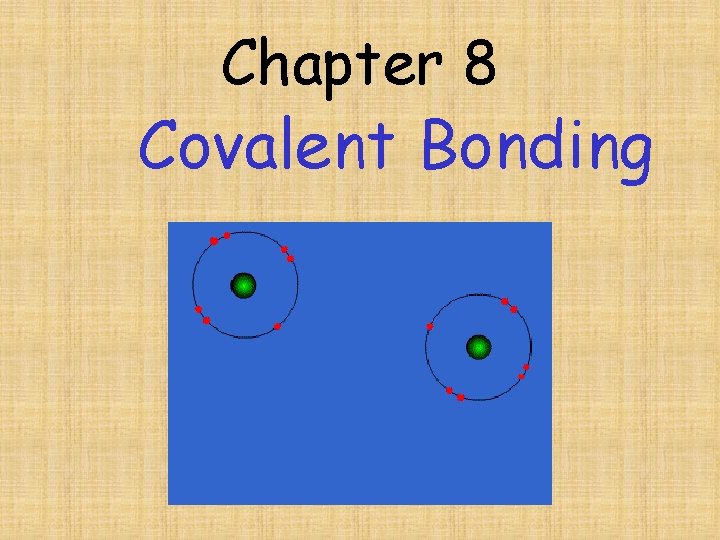 Chapter 8 Covalent Bonding 