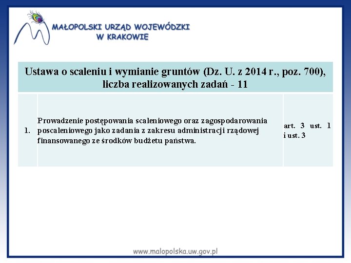 Ustawa o scaleniu i wymianie gruntów (Dz. U. z 2014 r. , poz. 700),