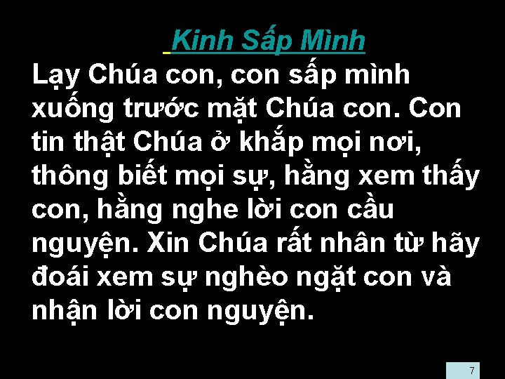  • Kinh Sấp Mình • Lạy Chúa con, con sấp mình xuống trước