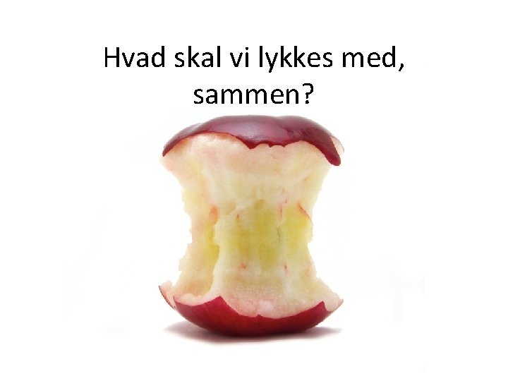 Hvad skal vi lykkes med, sammen? 