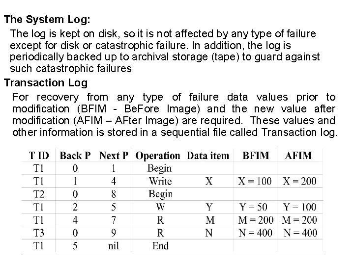 The System Log: The log is kept on disk, so it is not affected