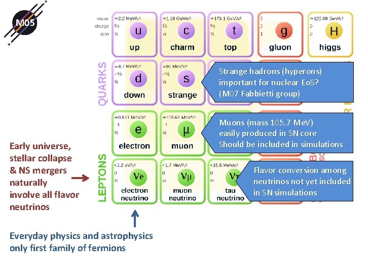 M 05 Flavor Issues Strange hadrons (hyperons) important for nuclear Eo. S? (M 07 M 05 Flavor Issues Strange hadrons (hyperons) important for nuclear Eo. S? (M 07