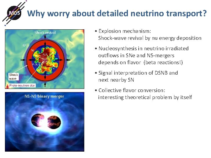 M 05 Why worry about detailed neutrino transport? • Explosion mechanism: Shock-wave revival by M 05 Why worry about detailed neutrino transport? • Explosion mechanism: Shock-wave revival by