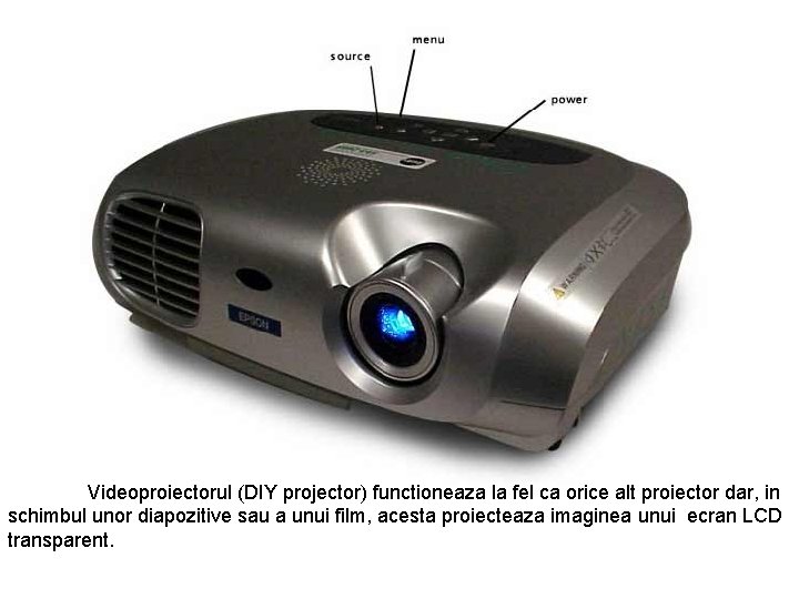 Videoproiectorul (DIY projector) functioneaza la fel ca orice alt proiector dar, in schimbul unor