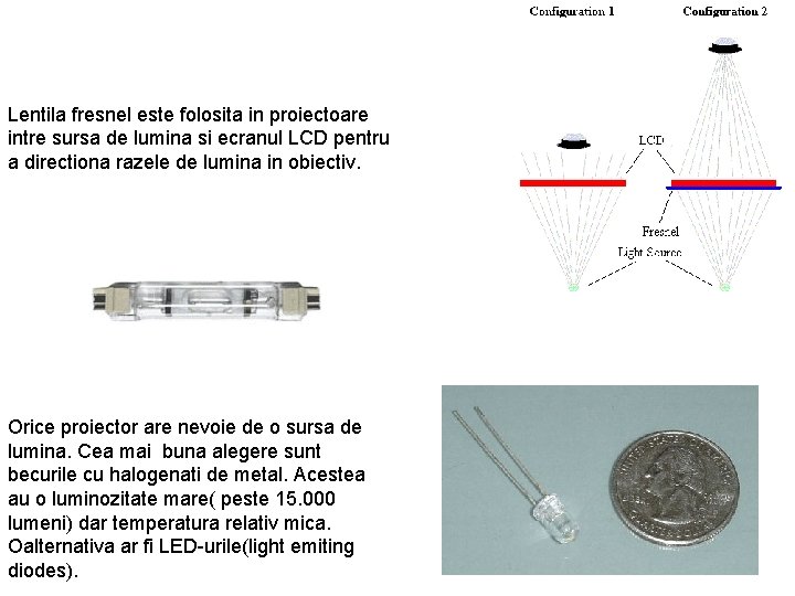 Lentila fresnel este folosita in proiectoare intre sursa de lumina si ecranul LCD pentru