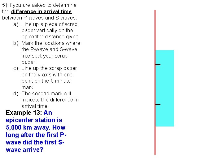 5) If you are asked to determine the difference in arrival time between P-waves