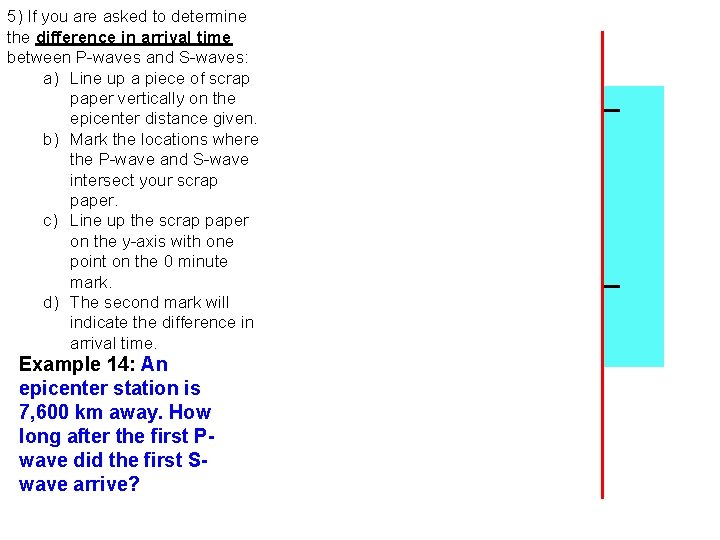 5) If you are asked to determine the difference in arrival time between P-waves