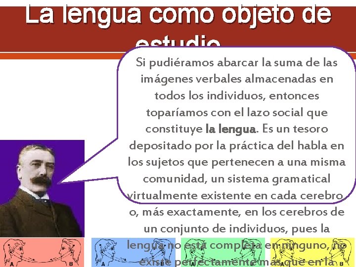 La lengua como objeto de estudio Si pudiéramos abarcar la suma de las imágenes