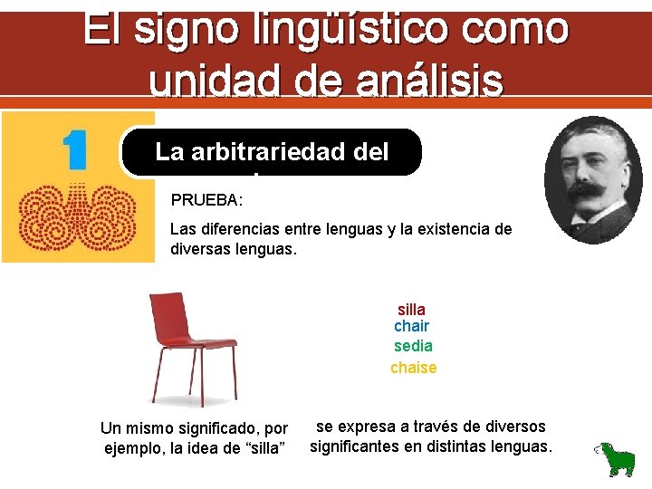 El signo lingüístico como unidad de análisis La arbitrariedad del signo PRUEBA: Las diferencias