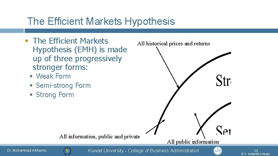 The Efficient Markets Hypothesis § The Efficient Markets Hypothesis (EMH) is made up of