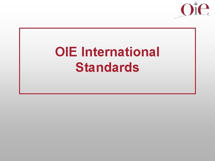 OIE International Standards 