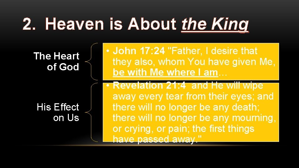 2. Heaven is About the King The Heart of God His Effect on Us